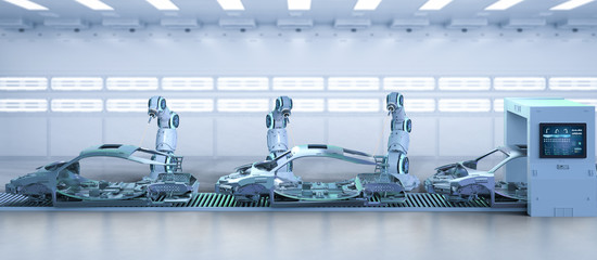 les machines robotiques dans une usine